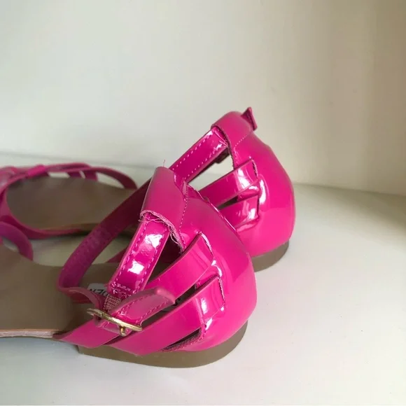 Hot Pink Steve Madden Sandals Flats with adjustable ankle strap Size 7 - Picture 9 of 14